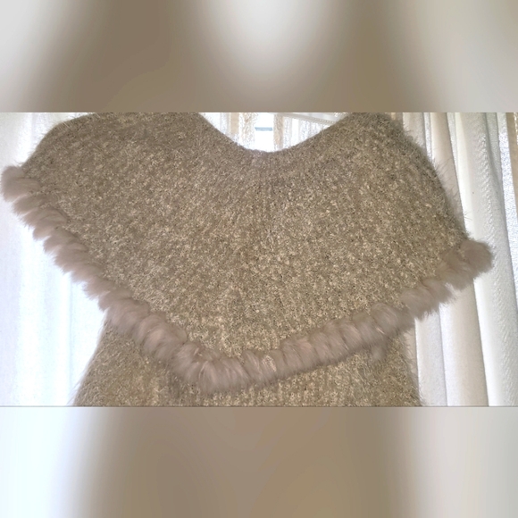 SALE! Ivory Love Token Genuine Rabbit Fur Trim Vest Women's Sz S Extra Stretchy - Picture 7 of 11